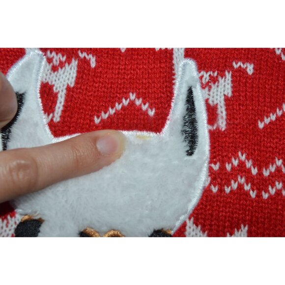 Pink Queen Christmas Llama Alpaca Chunky Knit Turtleneck Sweater Dress Large - Picture 3 of 8